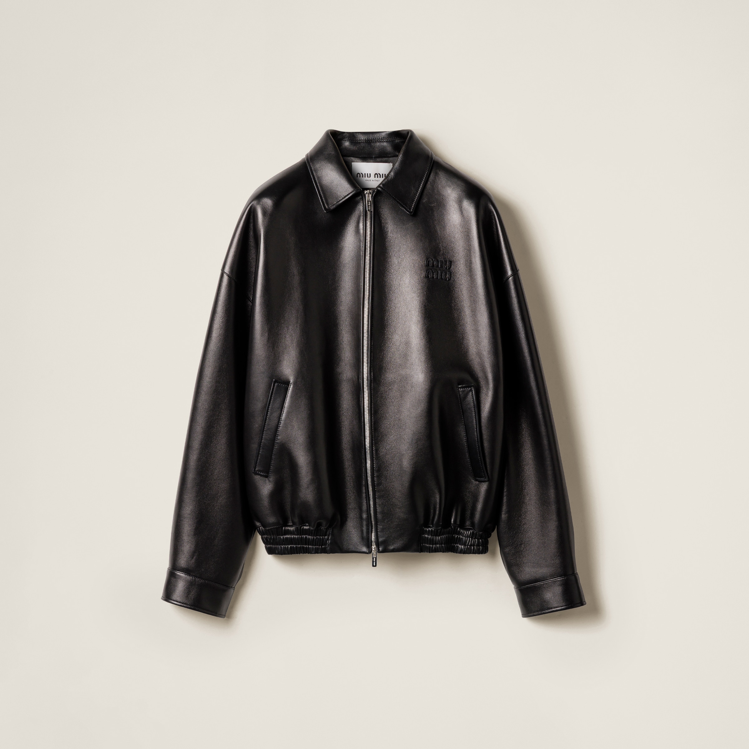Plong&amp;eacute; Nappa Leather Jacket Miu Miu
