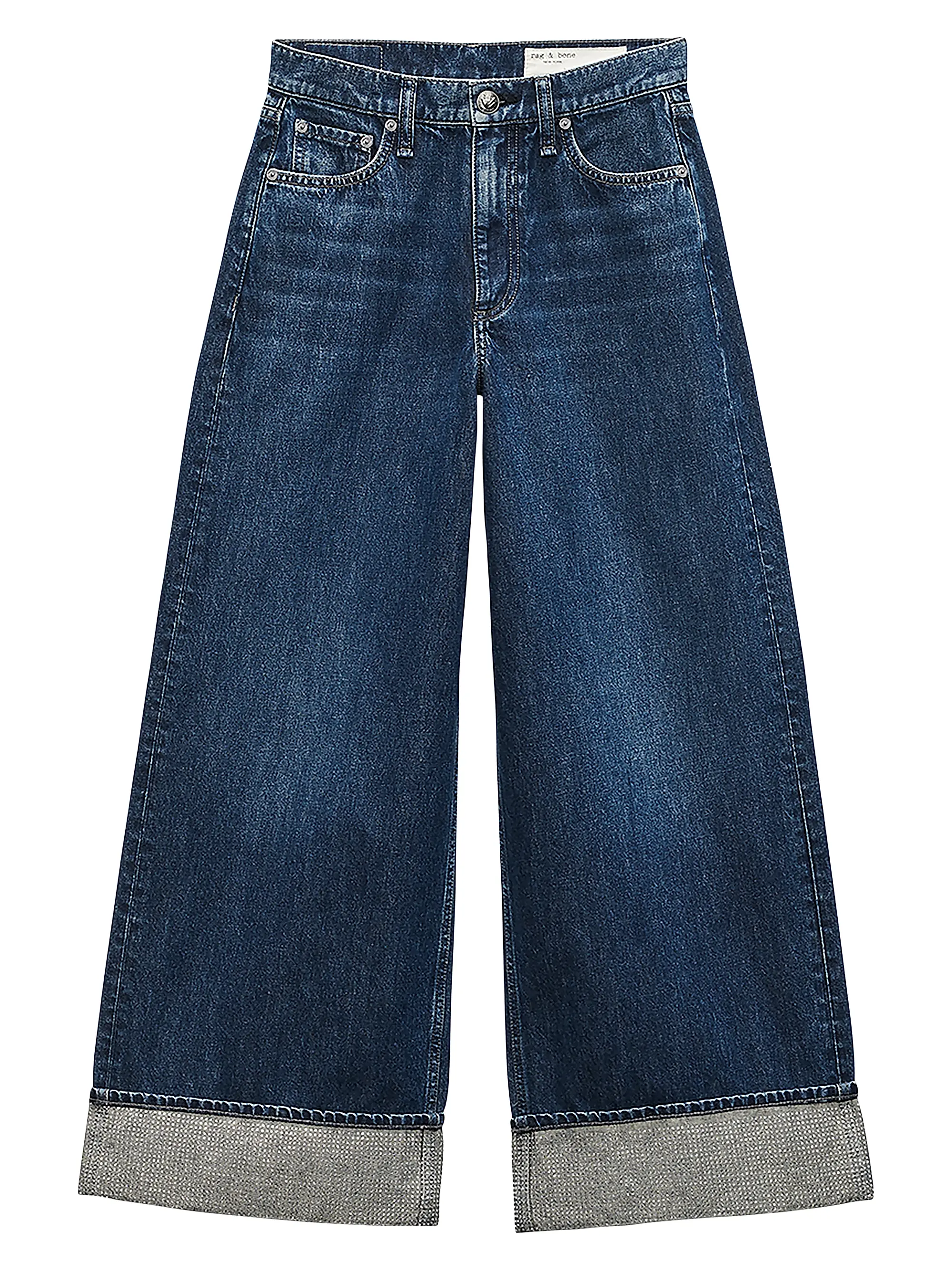 Sofie High-Rise Cuffed Wide-Leg Jeans