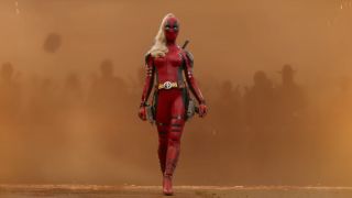 Lady Deadpool emerges from a sling ring portal in Deadpool and Wolverine