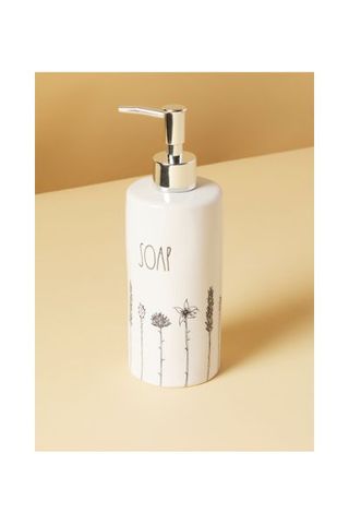 9in Flowers Decal Soap Dispenser