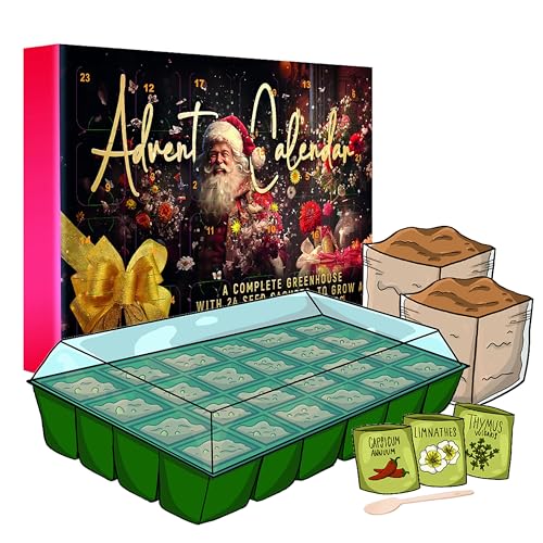 Flower Seeds Advent Calendar 2026-24 Days Christmas Countdown Advent Calendar With Flower Seeds &amp;amp; Greenhouse. Christmas Gift &amp;amp; Birthday Gifts