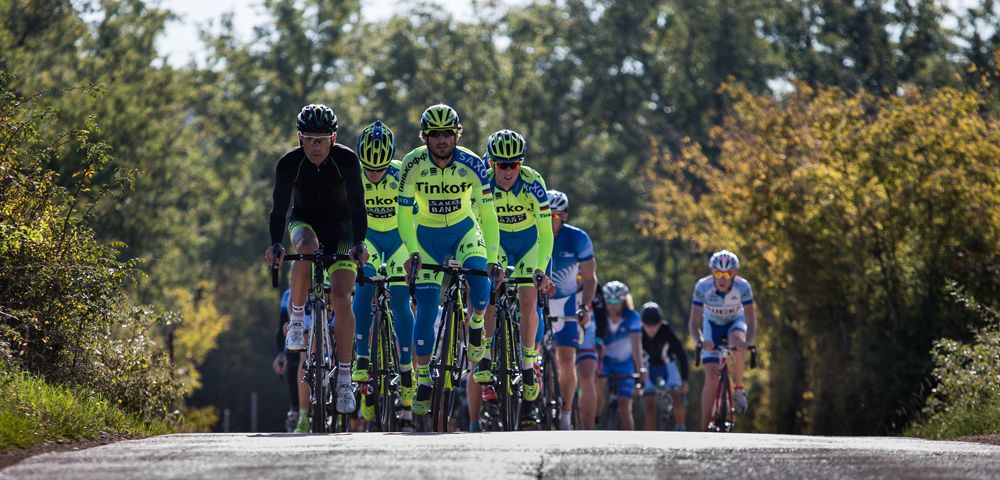 The Tinkoff Saxo team enjoy a gentle spin at their training camp