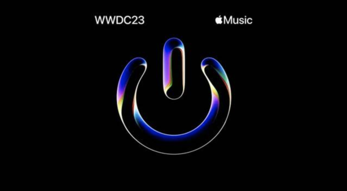 Apple Music&#039;s WWDC Playlist, a power sign on black background