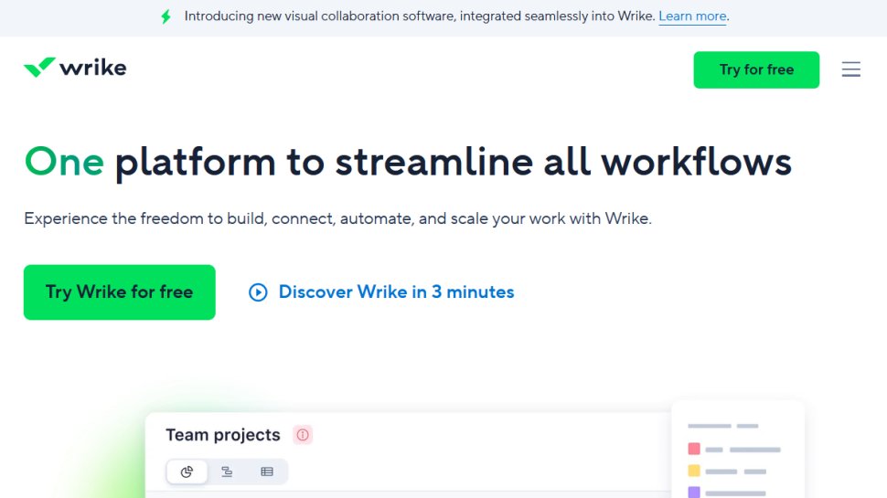 Wrike website screenshot (August 2025).