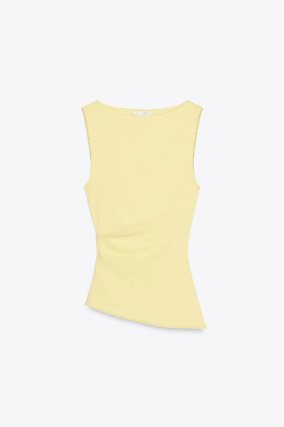 ZARA, Asymmetrical Ruched T-Shirt