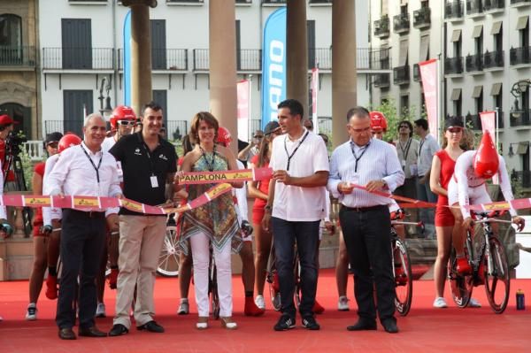 Miguel Indurain was on hand to open the stage