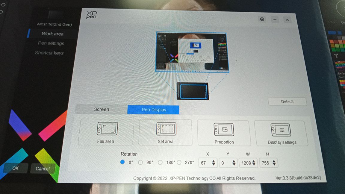 Artist 16 (2nd gen) review; represented by a calibration screen