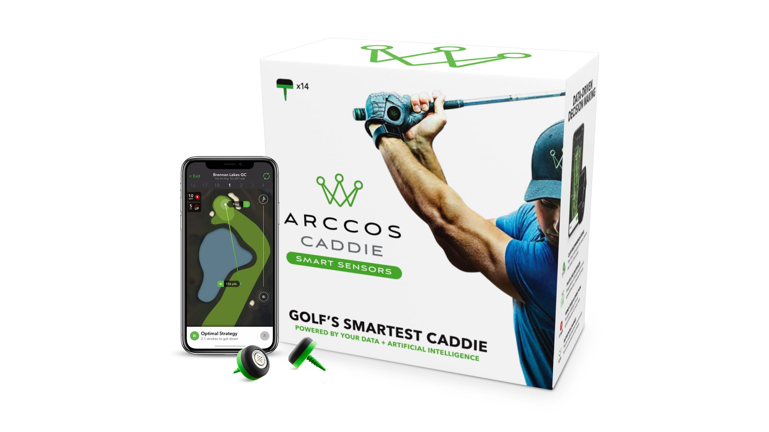 a legjobb ajándékok golfozóknak: Arccos Caddie intelligens érzékelők