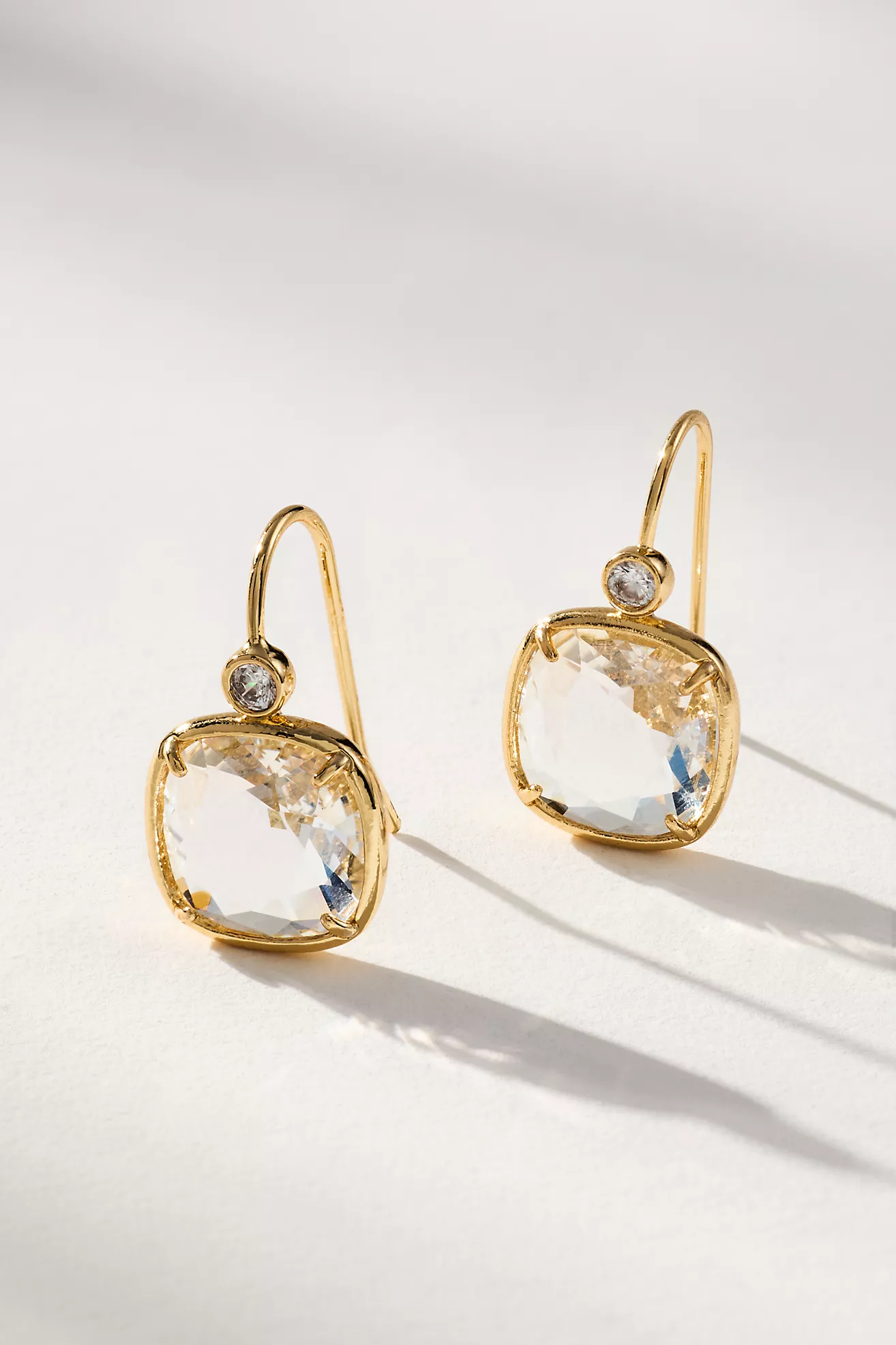 Faceted Stone Drop Earrings