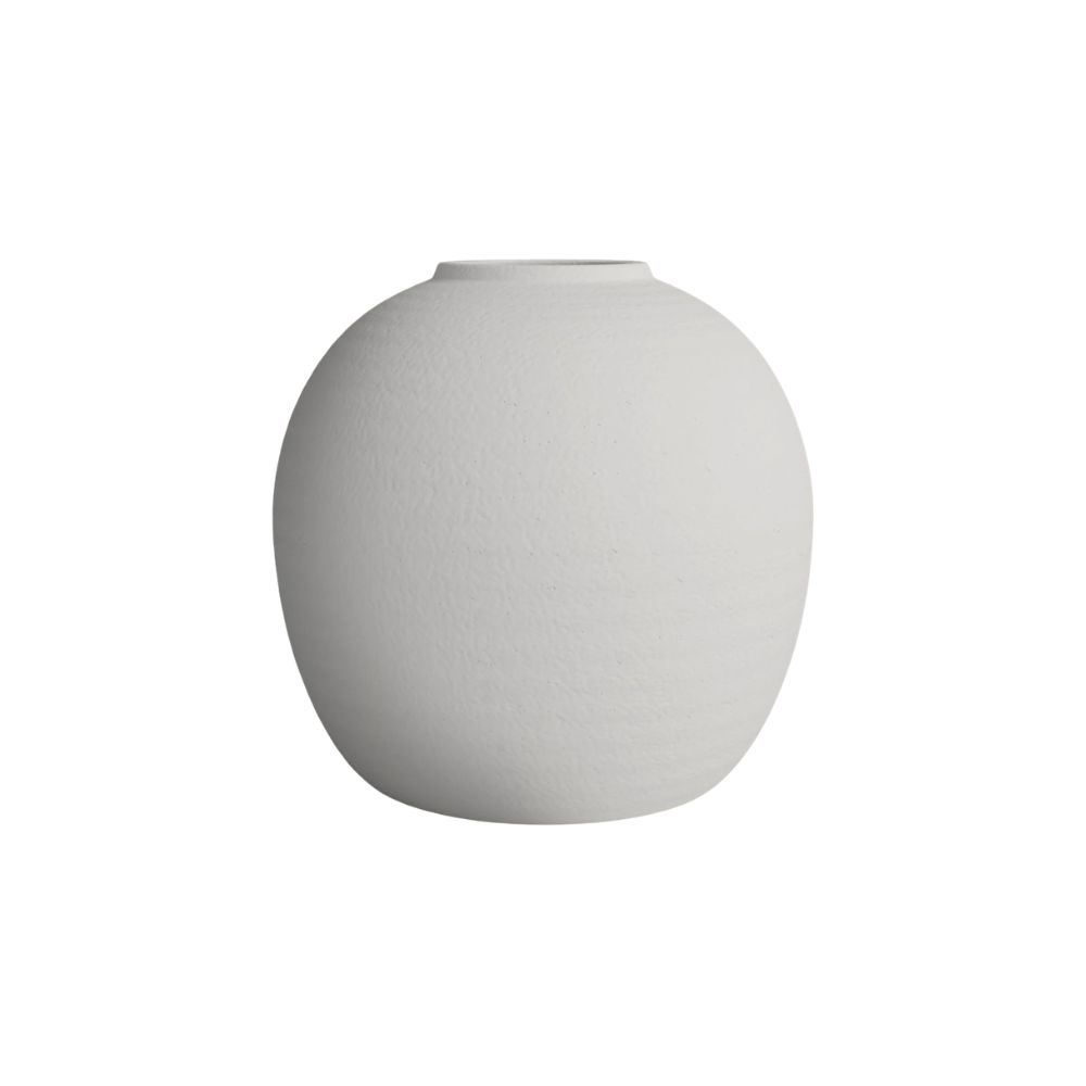 Rounded white ceramic vase