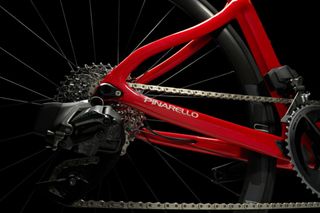 Images shows rear trinagle detail of the Pinarello X road bike