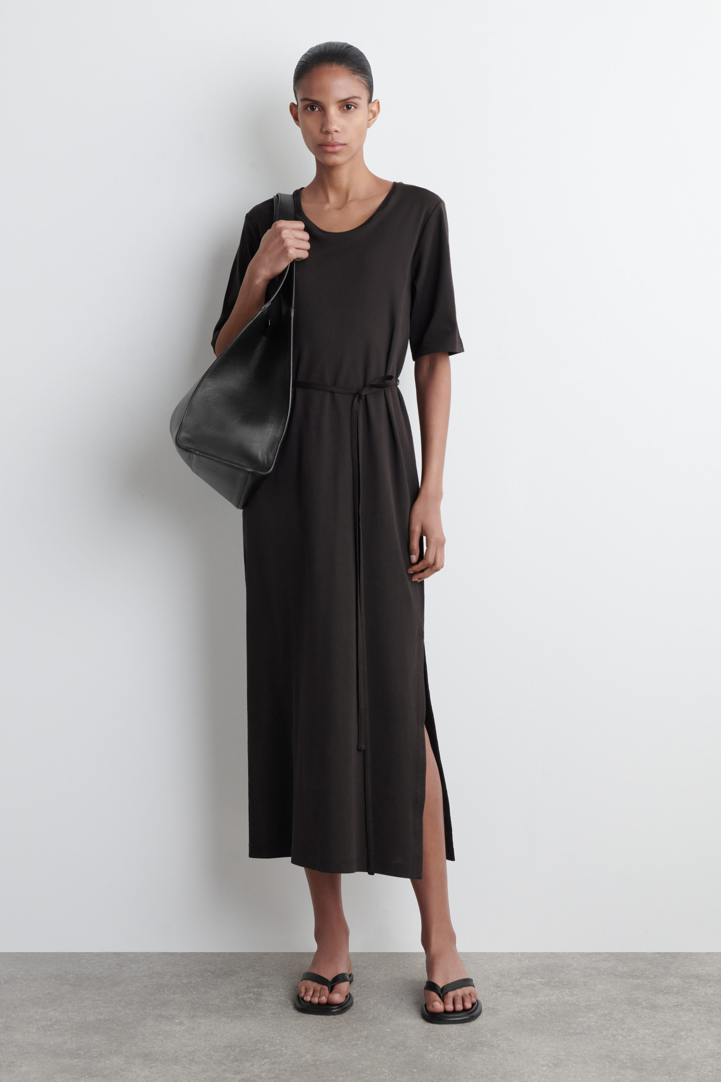 Belted Midi Shirt Dress