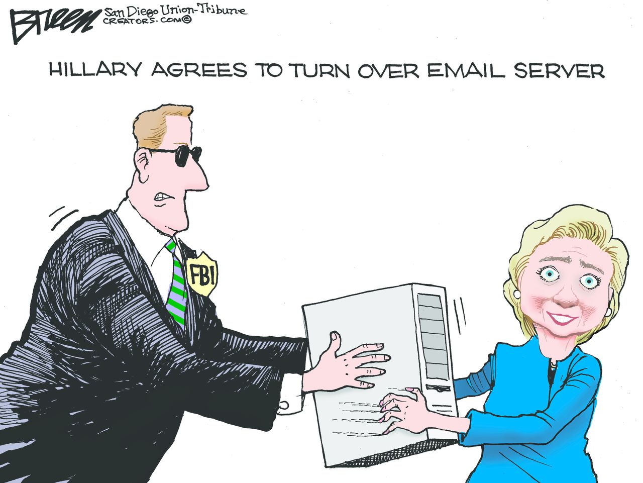 Political cartoon U.S. Hillary Clinton Emails