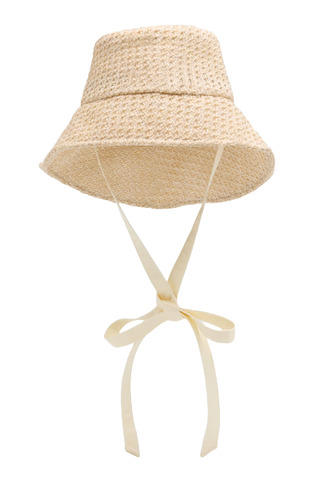 Eugenia Kim Ally Woven Packable Bucket Hat with Organza Straps (Was $255) 