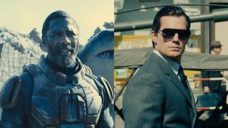 Idris Elba in The Suicide Squad and Henry Cavill in The Man From UNCLE, pictured side by side.