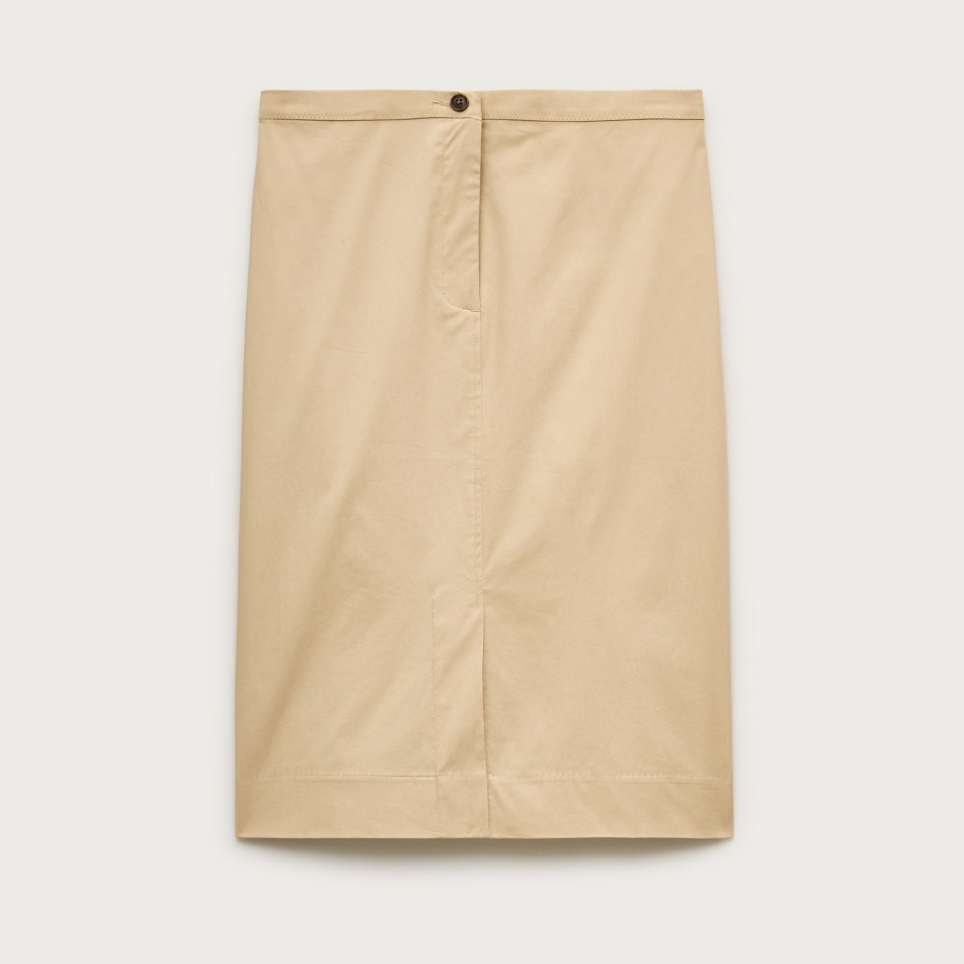 Pencil Midi Skirt in Cotton Poplin