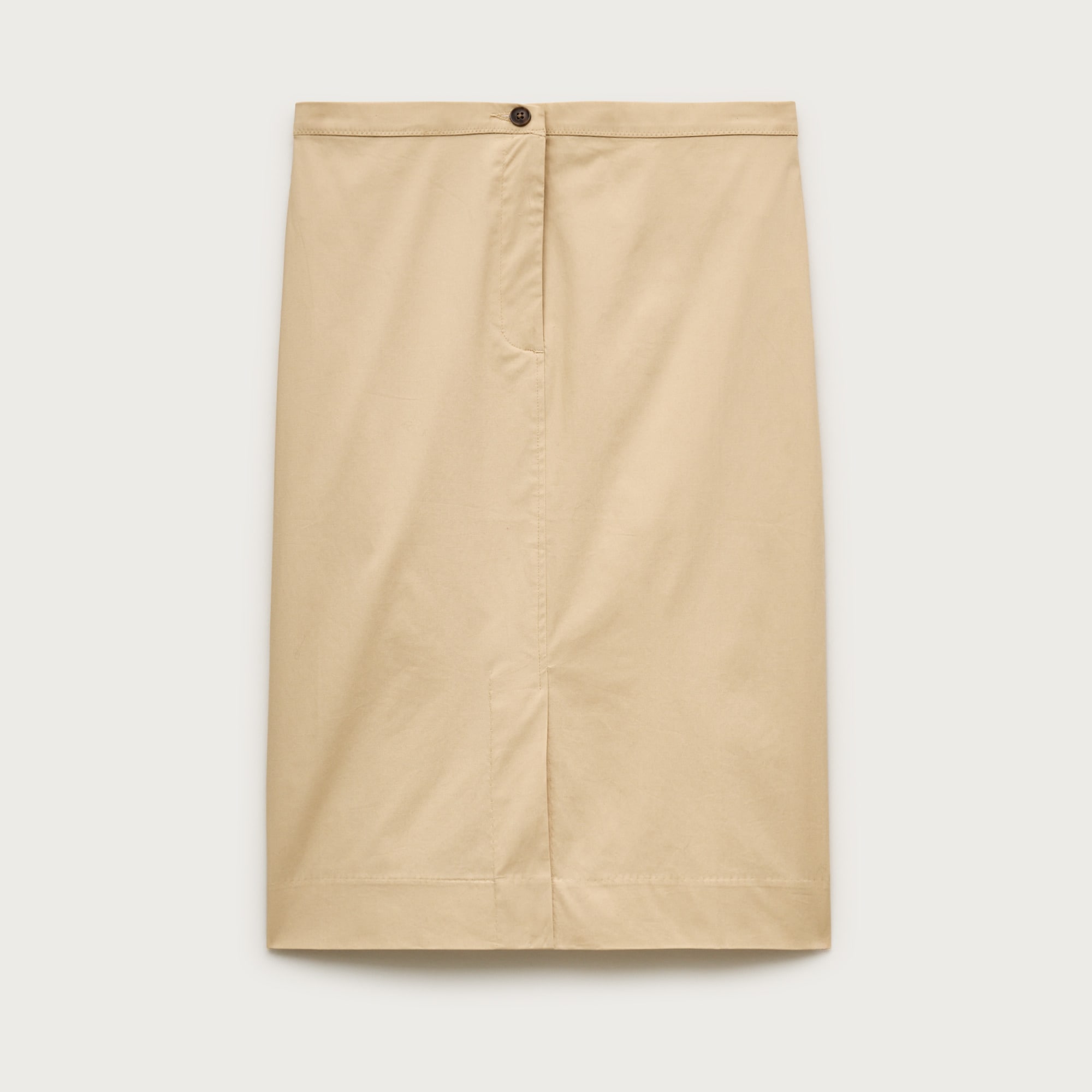 Pencil Midi Skirt in Cotton Poplin
