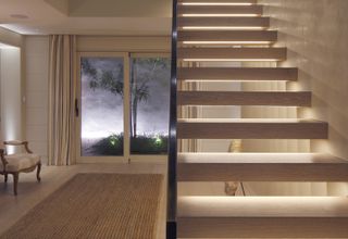 LED lighting for floating stair design ideas