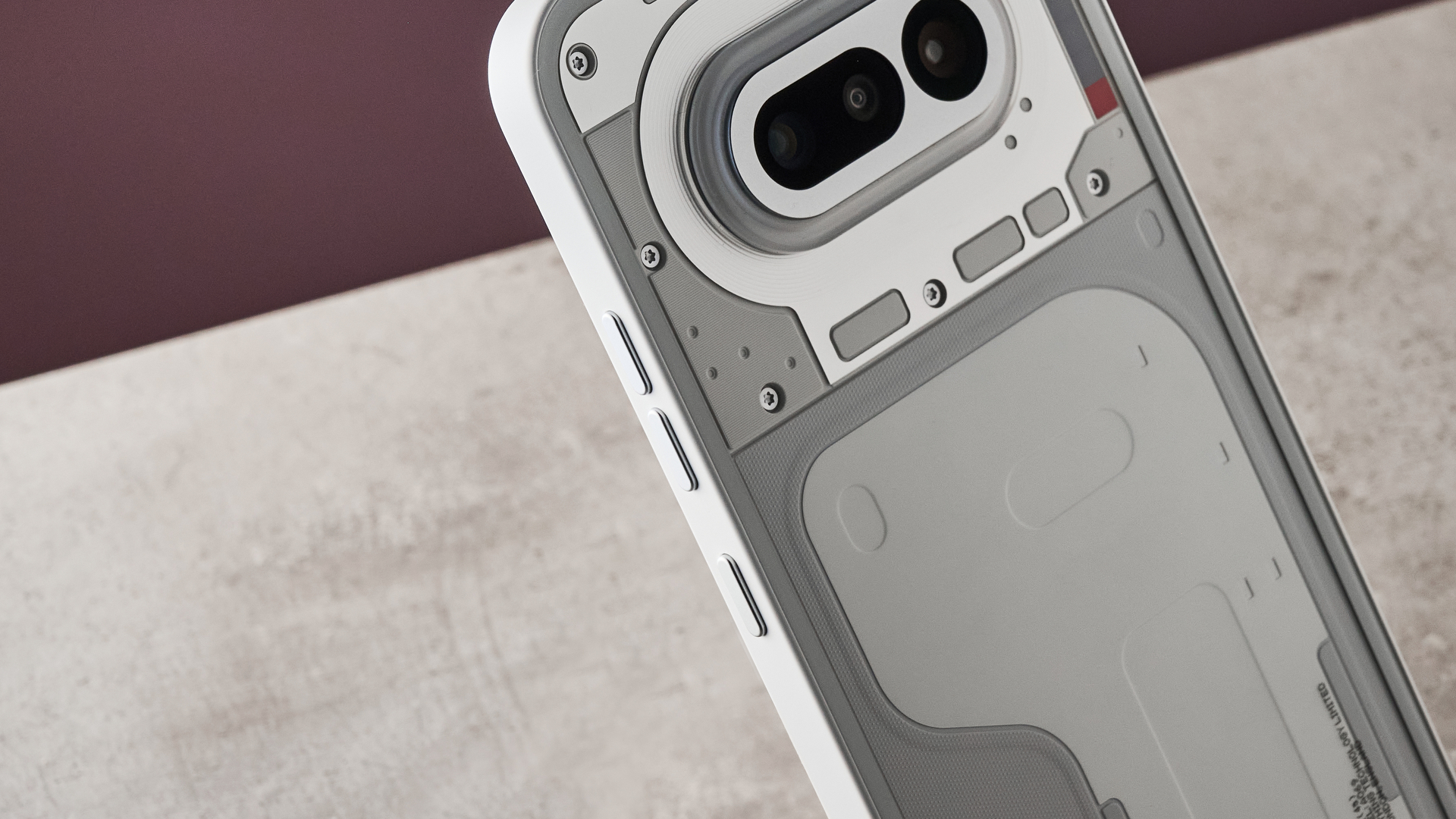 Volume and power buttons on the Nothing Phone (4a)