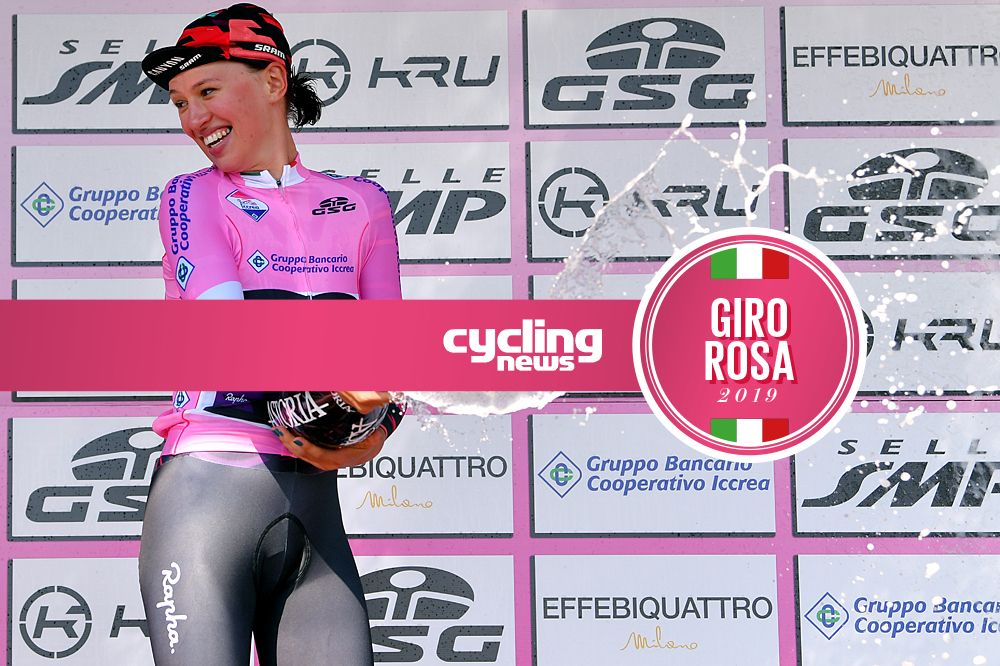Kasia Niewiadoma (Canyon-SRAM) takes the first leader's jersey after the TTT at the Giro Rosa 2019