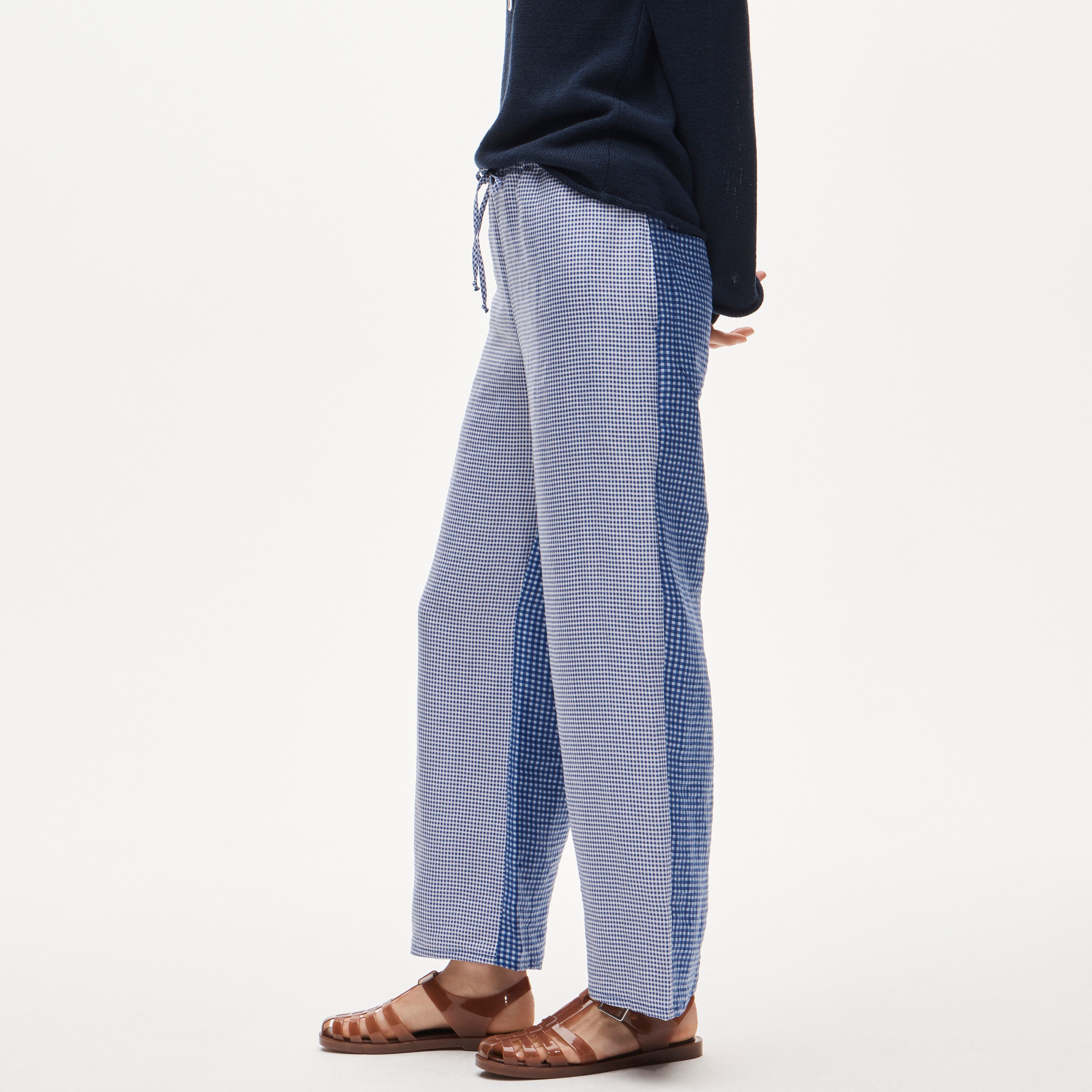 Luna Pant in Gingham Linen Blend