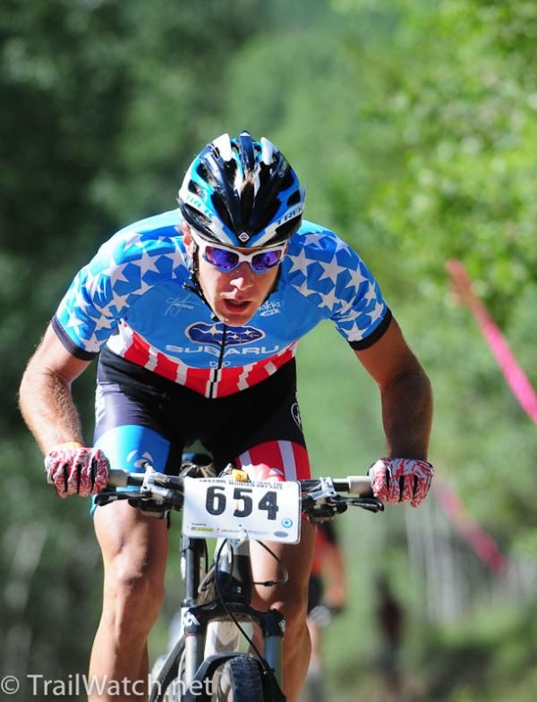 Jeremy Horgan-Kobelski (Subaru-Trek) got away briefly on the Powerline descent.