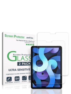 amFilm 2-Pack Tempered Glass Screen Protector on a white background