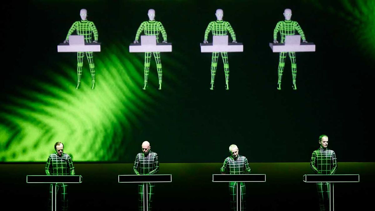 Kraftwerk performing in 3-D with lasers