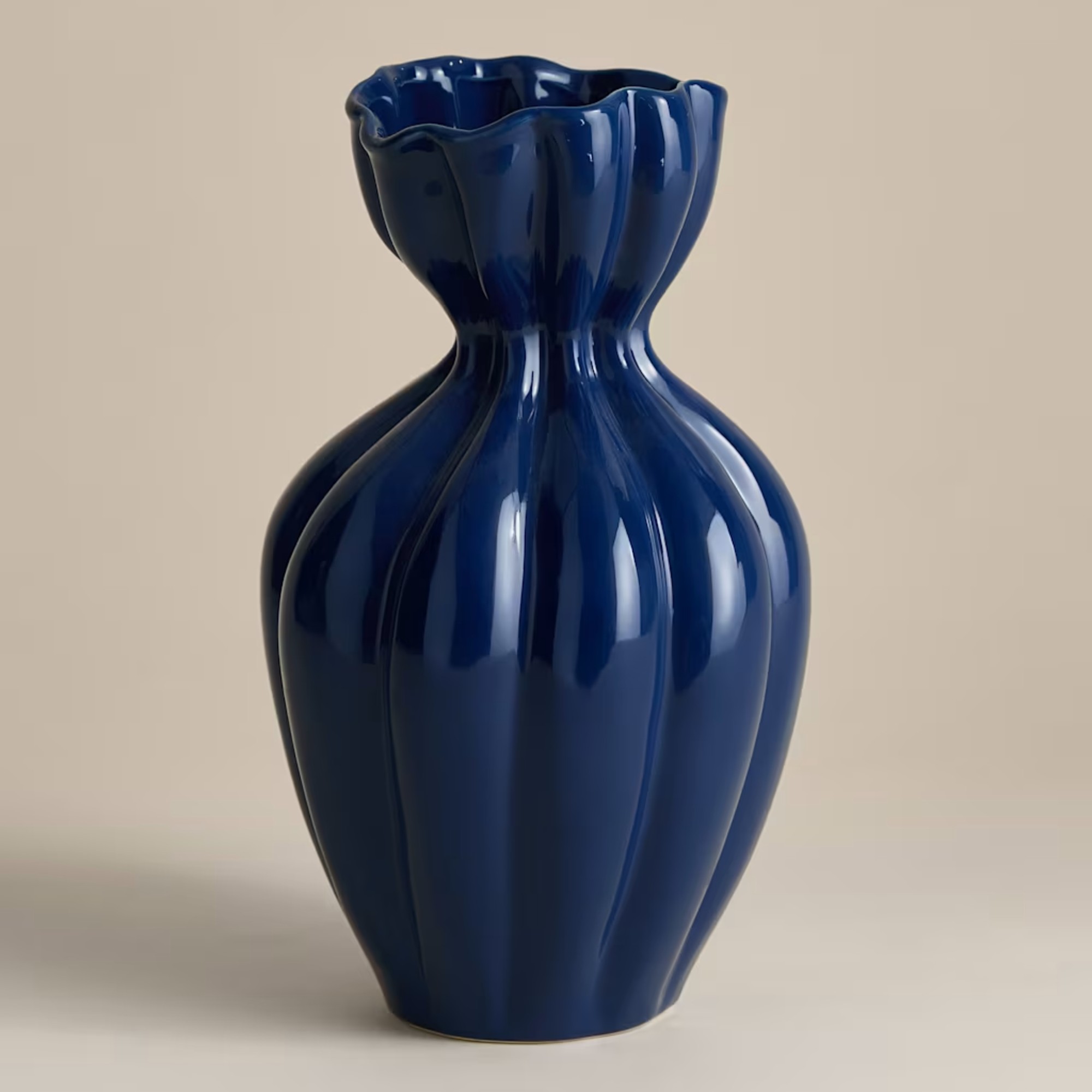 M&amp;amp;S Medium Fluted Neck Ceramic Vase