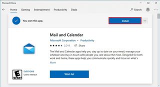 "Install Mail and Calendar app on Windows 10