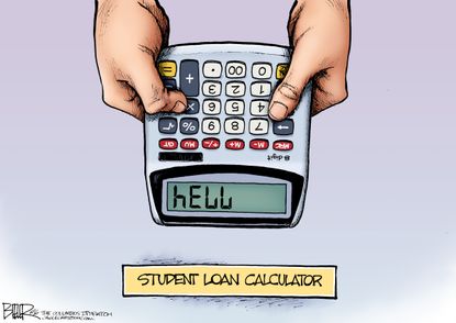 Editorial cartoon U.S. Student Loans Math