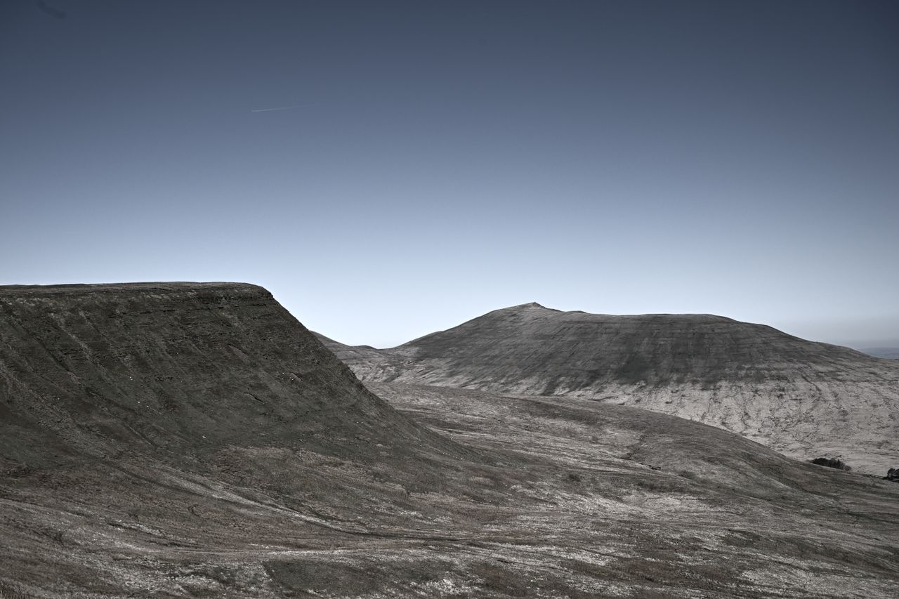 Brecon Beacons mountains in South Wales, with Monochrome Picture Control
