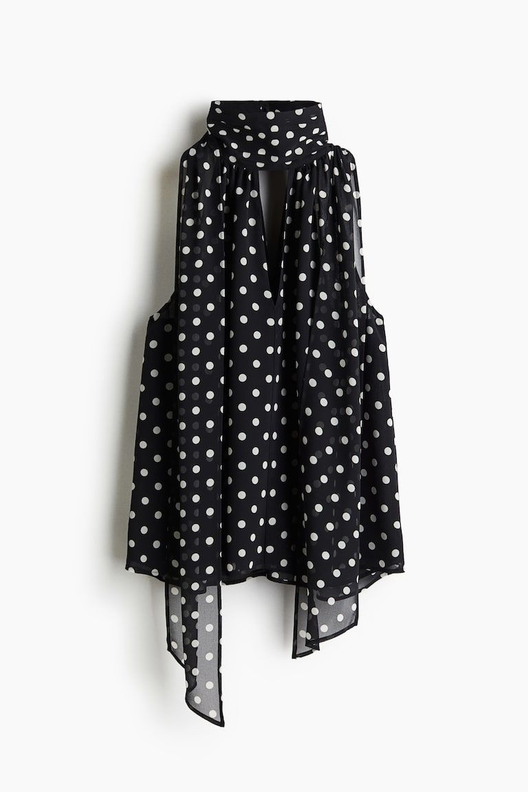 Top With Scarf Collar