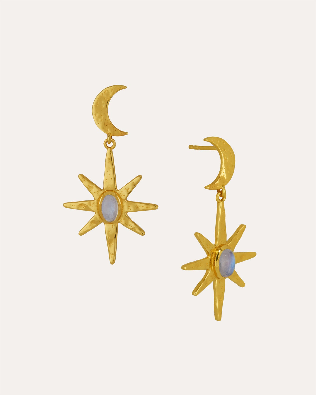 Moonstone Star Drop Earrings