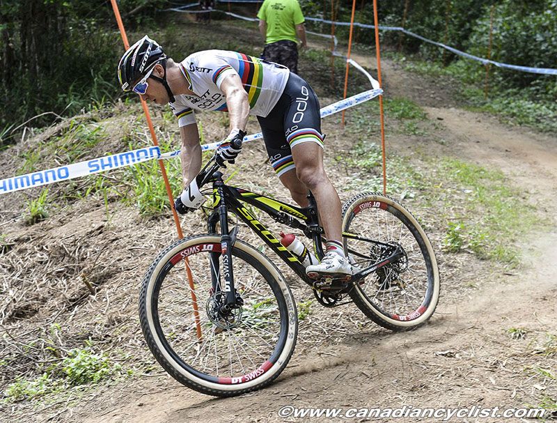 Nino Schurter (Scott-Odlo MTB Racing Team) went out fast and hard on lap 1