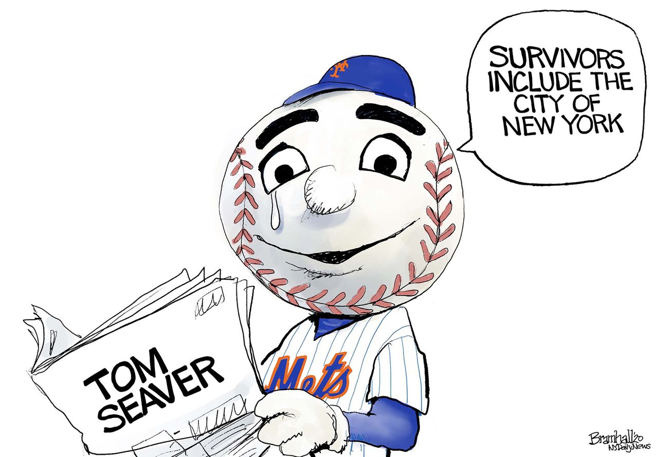 Editorial Cartoon U.S. Mr. Met Tom Seaver RIP