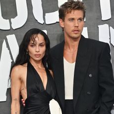 Zo&euml; Kravitz attended the 'Caught Stealing' with Austin Butler&mdash;both stars wore custom Saint Laurent