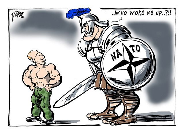 Editorial cartoon world Putin NATO