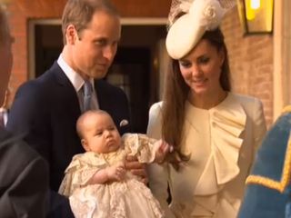 Kate Middleton and Prince William at Prince George's Christening