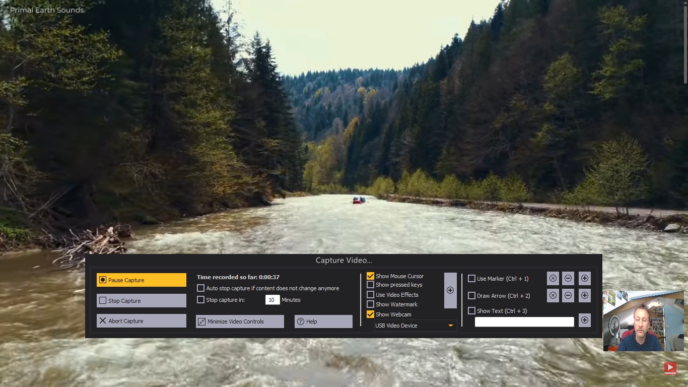 Captura de tela do software de gravação de tela Ashampoo