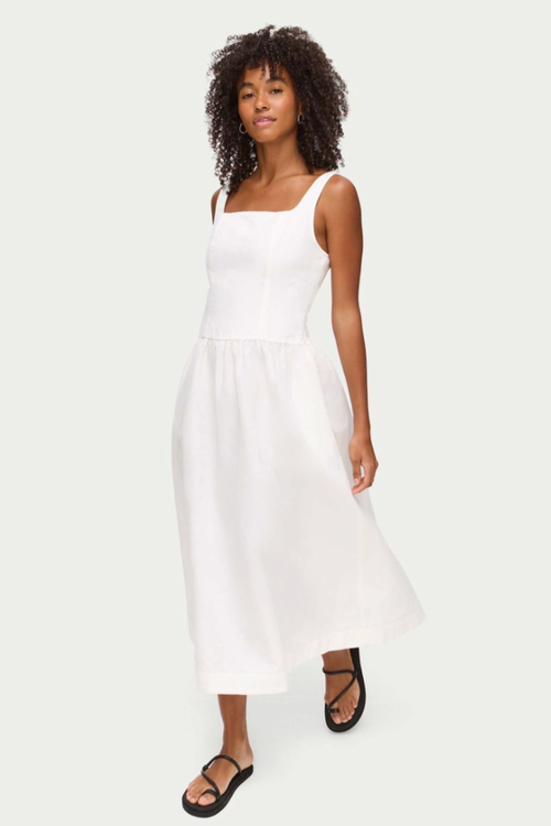 Rosia Drop Waist Linen Dress