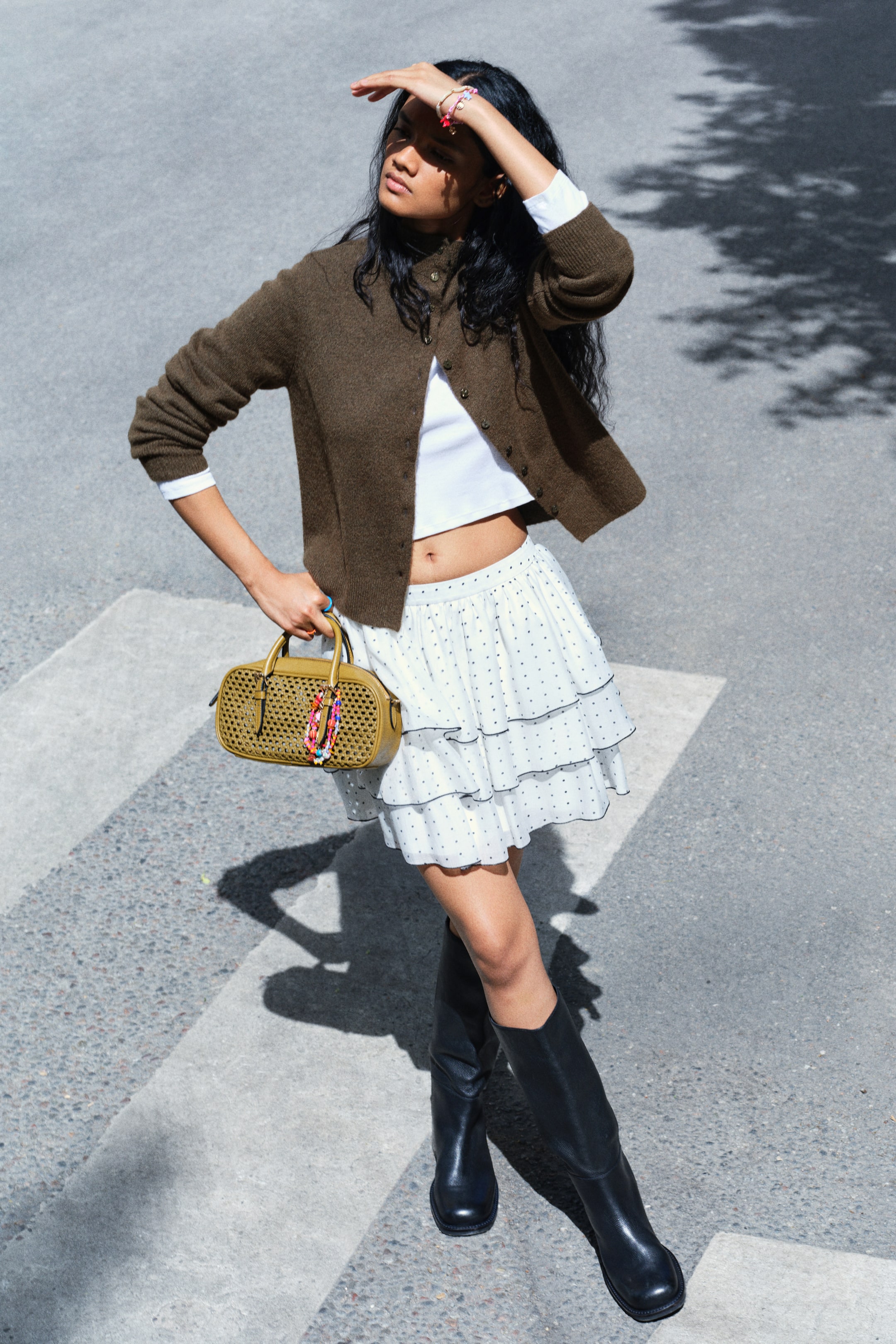 Boucl&amp;eacute;-Knit Cardigan