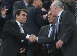 Joan Laporta (left) is running to be Barcelona president once again.