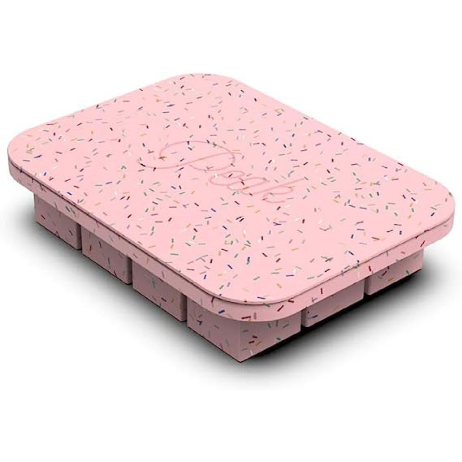 Cetakan es batu silikon W&P Peak untuk setiap hari dengan tutup pelindung | Merah muda berbintik