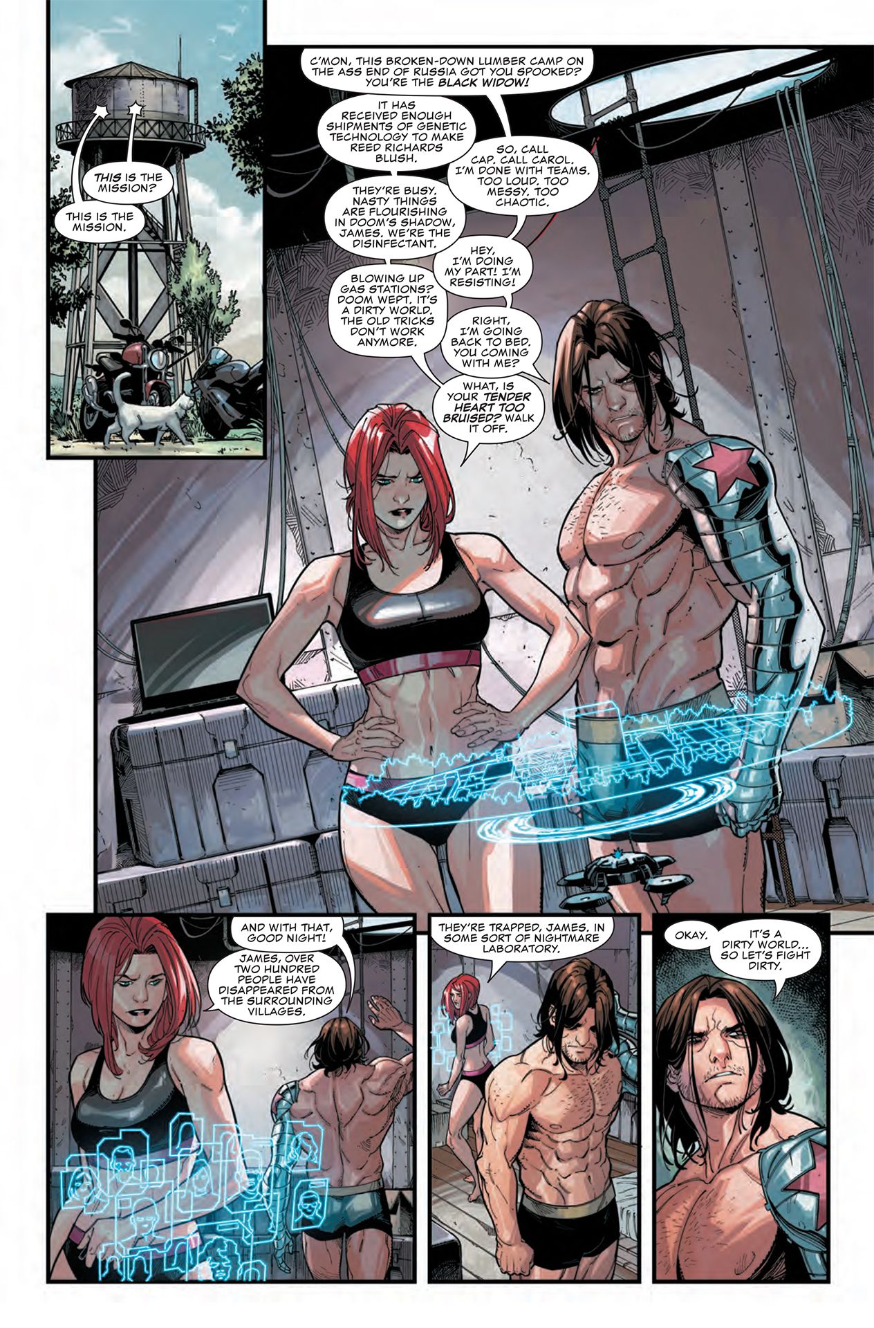 Black Widow talks Bucky into joining her for a covert mission