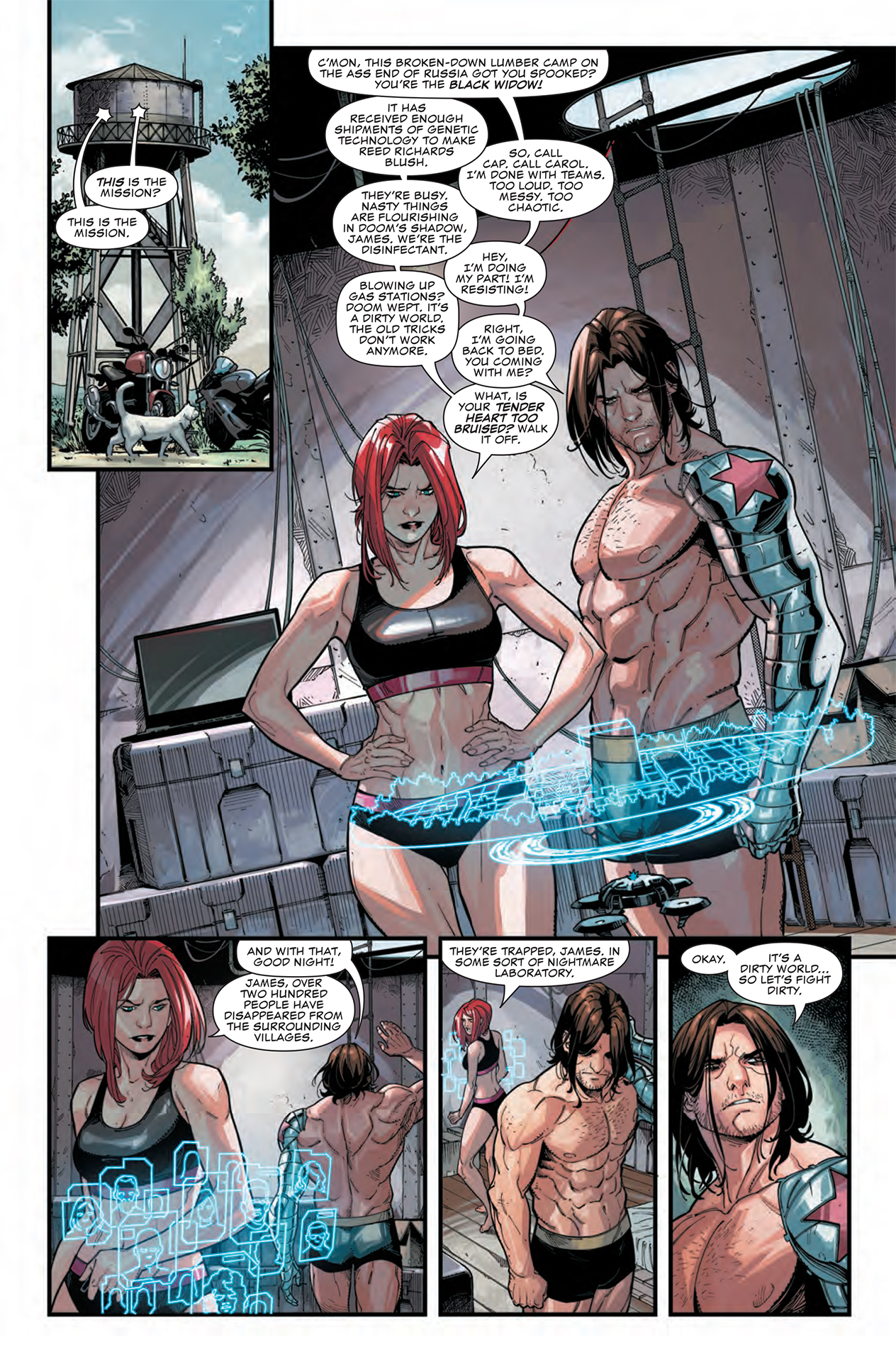 Black Widow talks Bucky into joining her for a covert mission