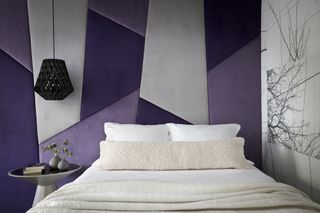 A calming purple bedroom