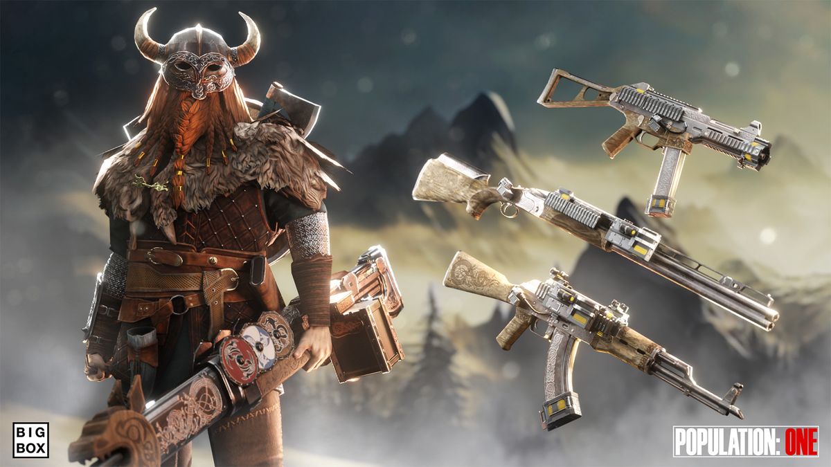 Viking-themed characters and weapon skins for Population: One