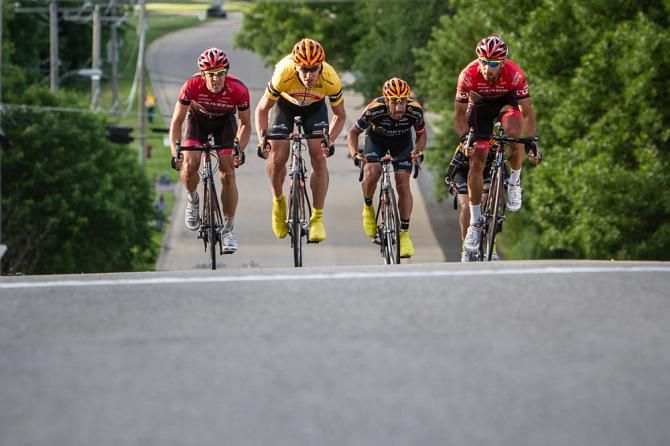 Tom Zirbel (Optum) drives to the line to minimize his losses