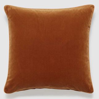caramel velvet cushion to enhance the quiet luxury trend